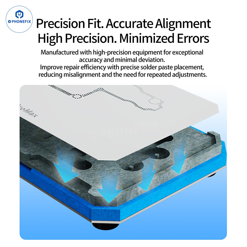 JCID SMT-01 BGA reballing platform for iPhone X-18 series used for precise rework and soldering of mobile device circuit boards