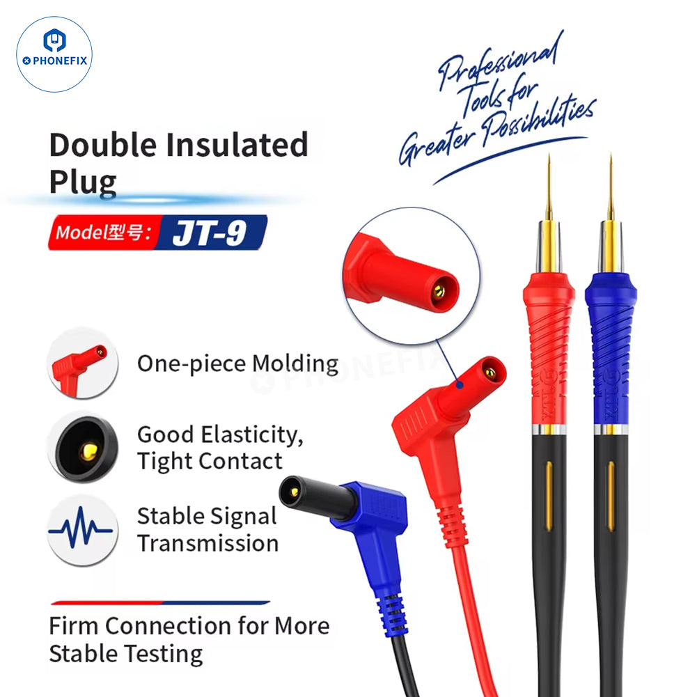 JTX JT-9 multimeter test leads pen by PHONEFIX, ultra-fine and ultra-hard for digital current and voltage testing.