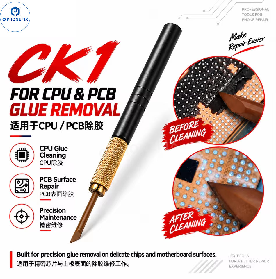 JTX CK1 CK2 CPU & PCB Glue Removal Blade Set – 45° Angled Scraper