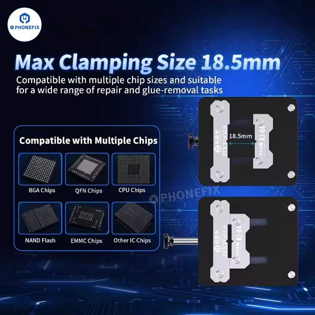 PHONEFIX JTX KJ-04 KJ-05 motherboard IC holder fixture for phone repair, soldering fixture for precise component placement.