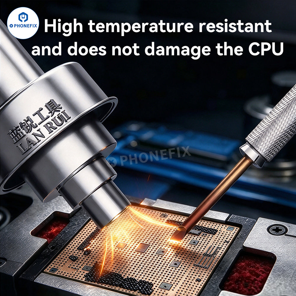 LANRUI T90 degumming knife for phone PCB and CPU IC glue removal, from PHONEFIX, with precision tip for electronic repairs.