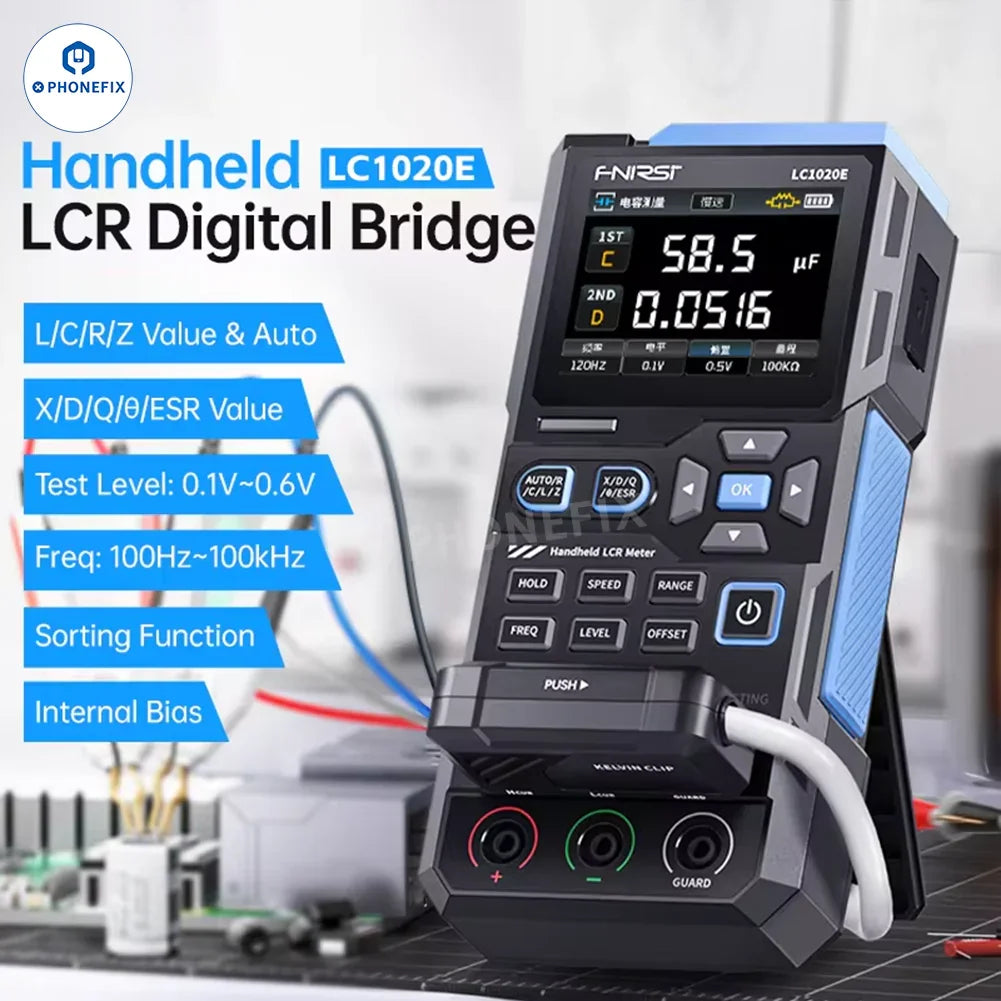 Pinzette LCR Digitali LCR-ST1 - Misuratore Di Capacità, Induttanza E Resistenza Con Schermo A Colori 1.14", 3 Frequenze Di Test, Ricarica USB-C