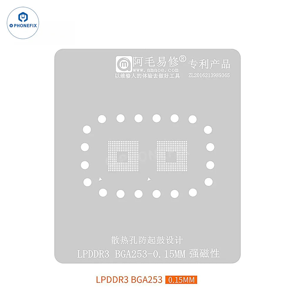 AMAOE BGA253 BGA190 Reballing Stencils for DDR LPDDR3 video memory chips