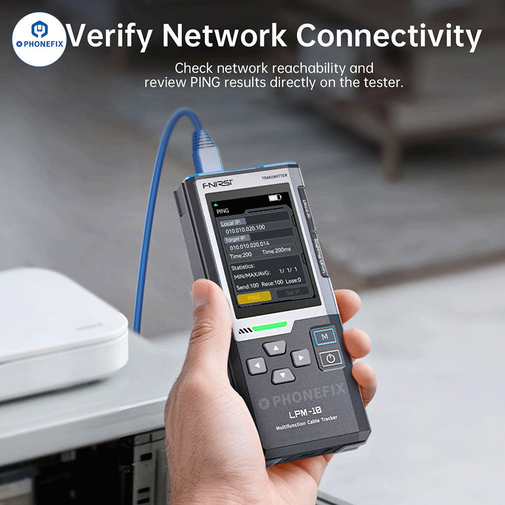 FNIRSI LPM-10C Network Cable Tester – IP Scan & PING Test