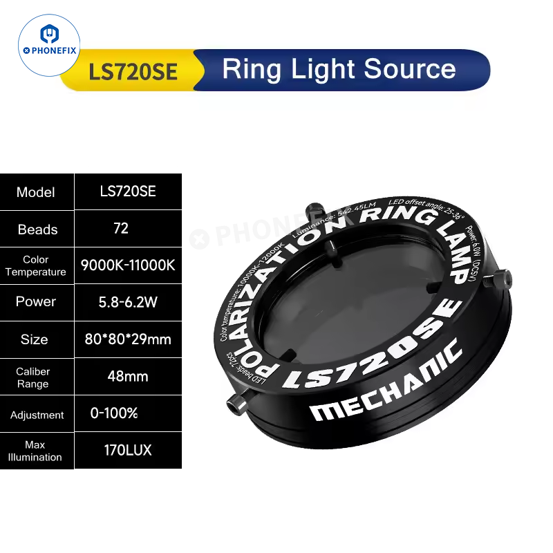 Mechanic LS720+ Adjustable Microscope Polarization Ring Lamp - CHINA PHONEFIX SHOP Team