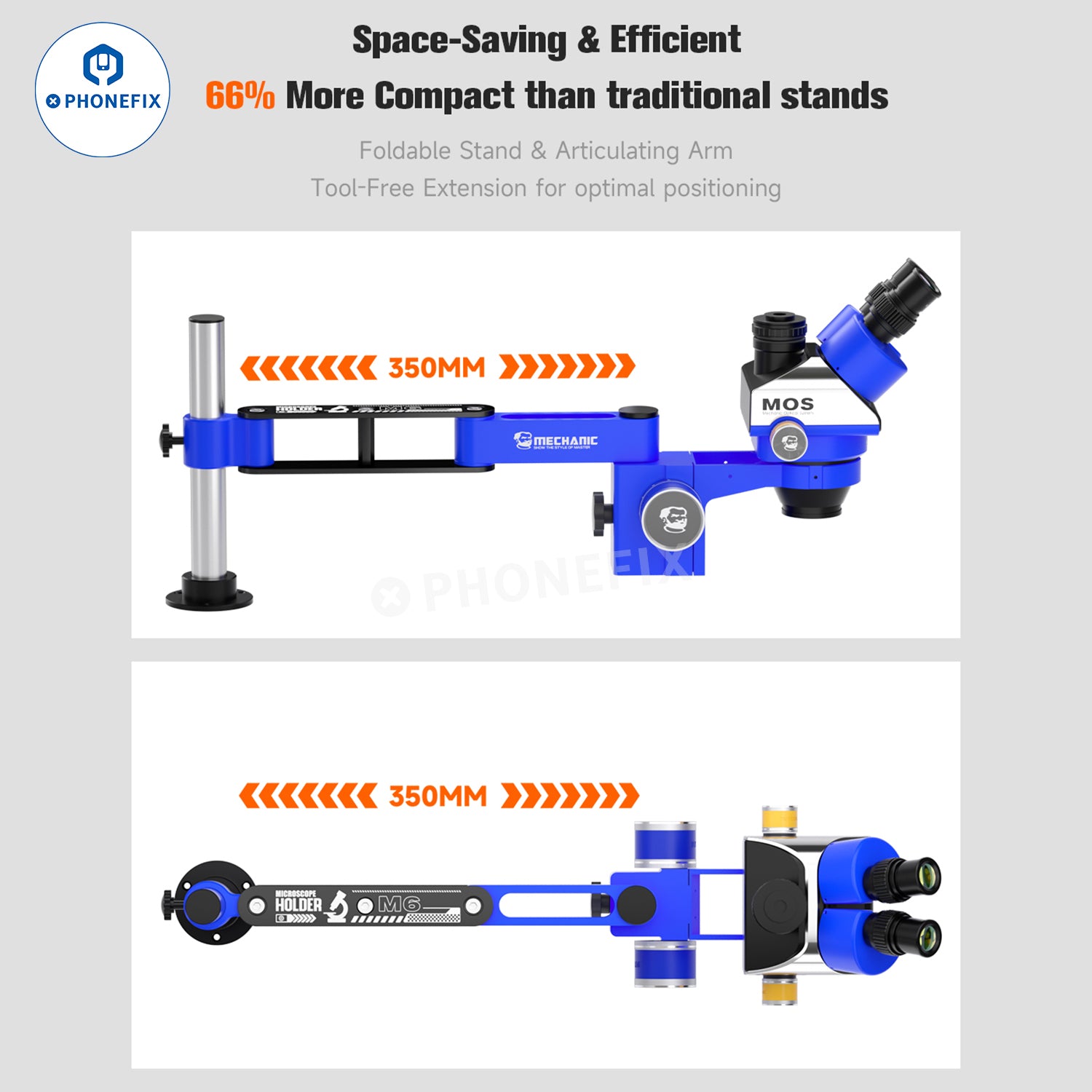 MECHANIC M6 Rotatable Microscope Swing Arm Bracket Stand Holder