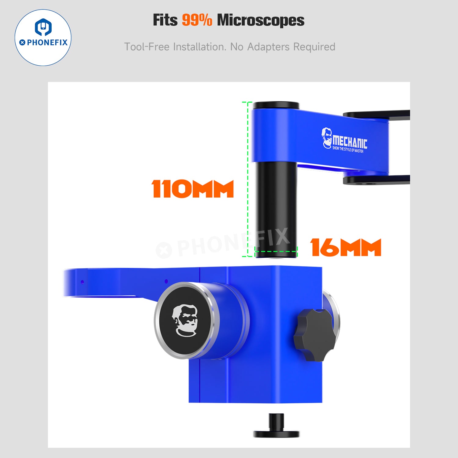 MECHANIC M6 Rotatable Microscope Swing Arm Bracket Stand Holder