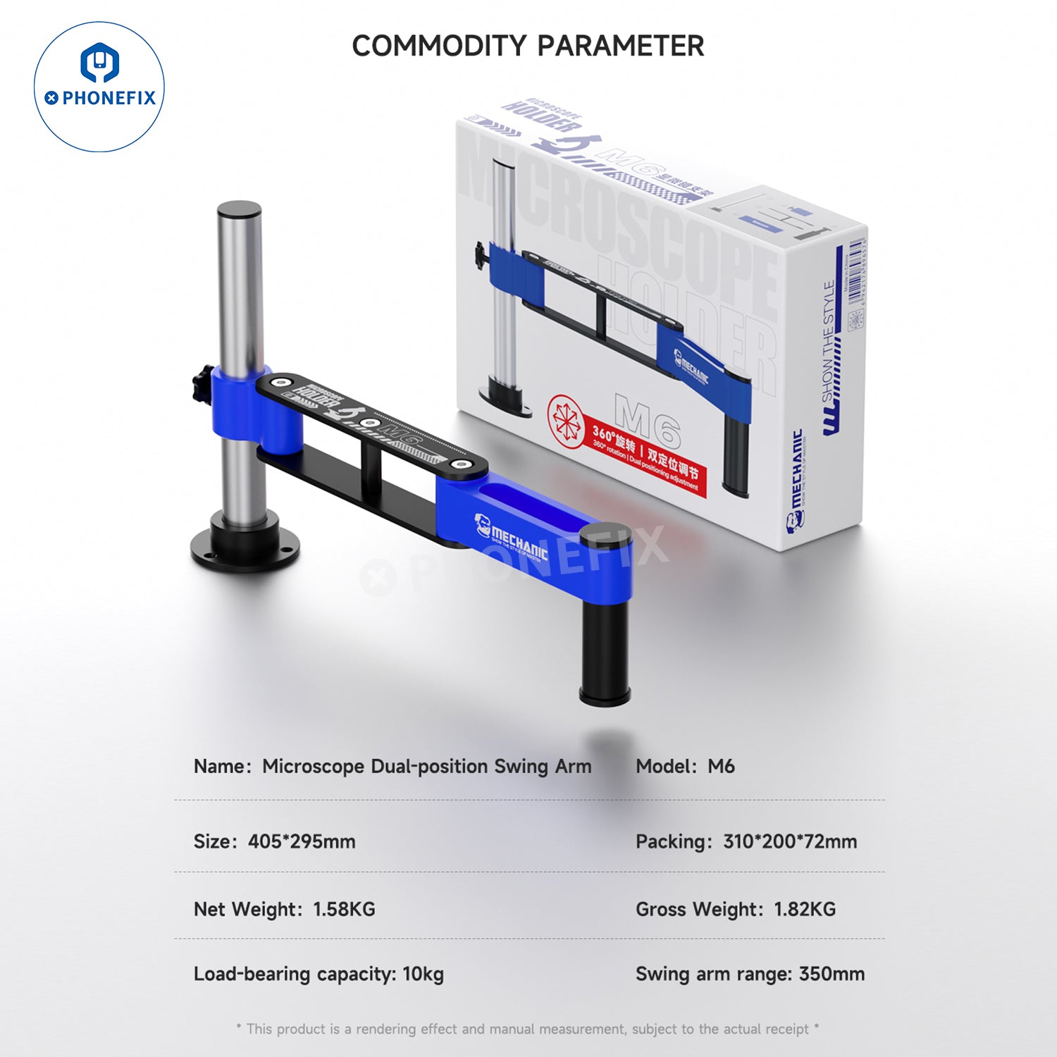 MECHANIC M6 Rotatable Microscope Swing Arm Bracket Stand Holder