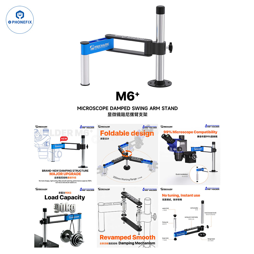 MECHANIC M6 Rotatable Microscope Swing Arm Bracket Stand Holder