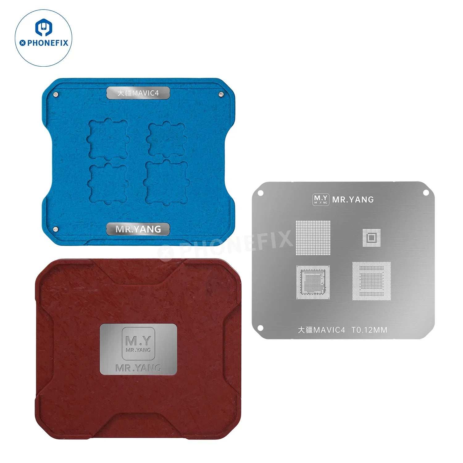 YCS M.Y DJI Drone RC2 T2 CPU IC Reballing Stencil Soldering Platform