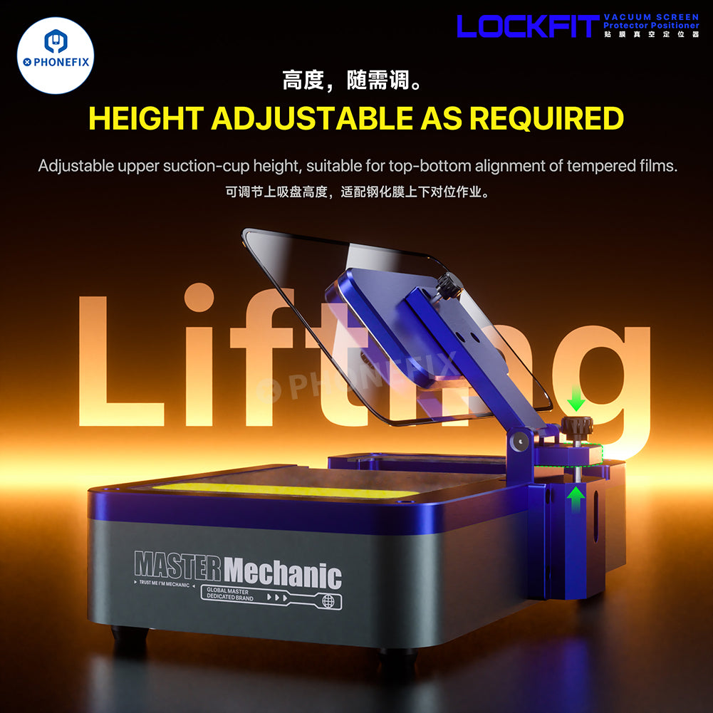 PHONEFIX Mechanic LockFit Vacuum Phone Screen Protector Positioner for precise screen repair alignment.