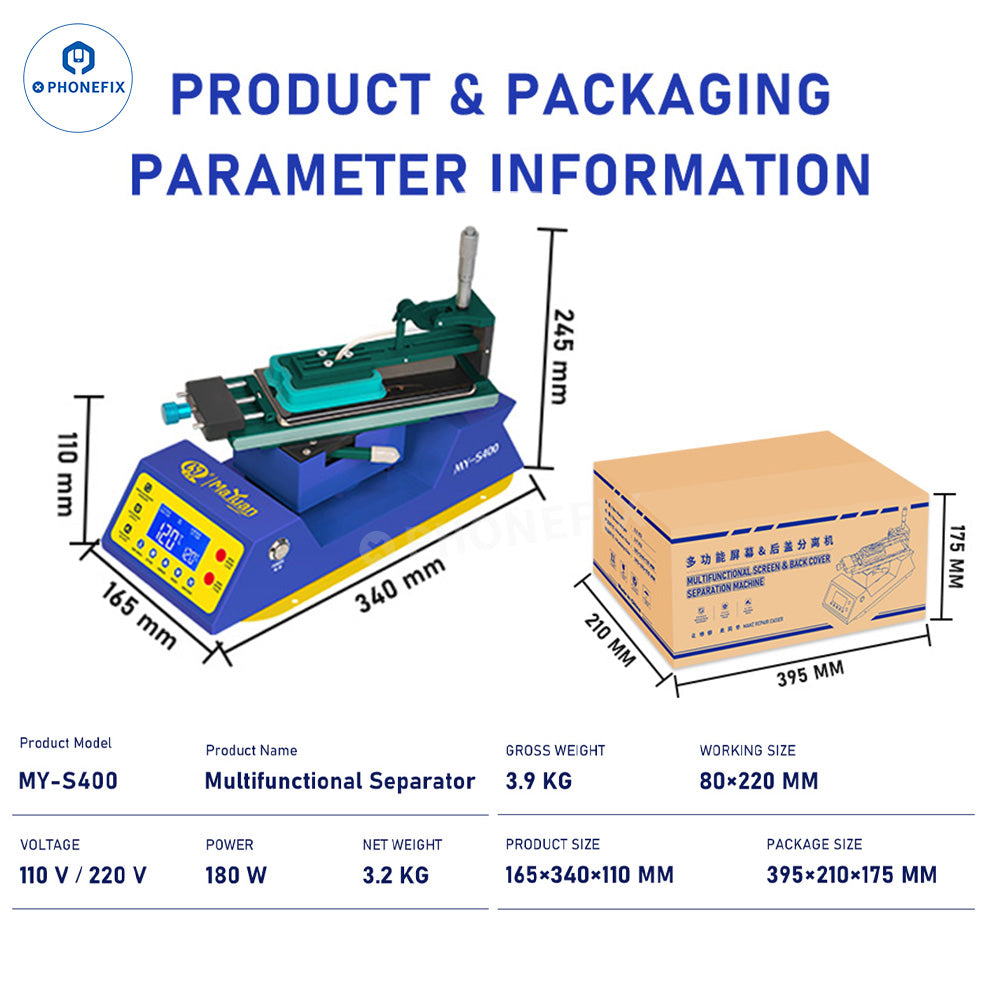 MY-S400 Vacuum Heating Separator for Phone Screen Refurbishment