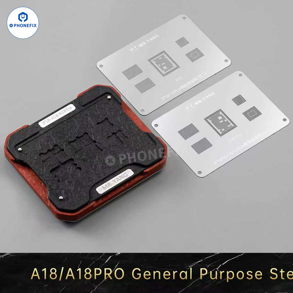 MR.YANG A11-A19Pro CPU Reballing Stencil Kit for iPhone 8-17 Series Motherboard Repair - CHINA PHONEFIX SHOP Team