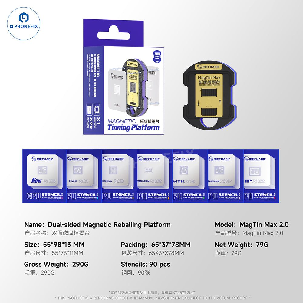 MECAHNIC MagTin Max iPhone & Android Magnetic Reballing Platform