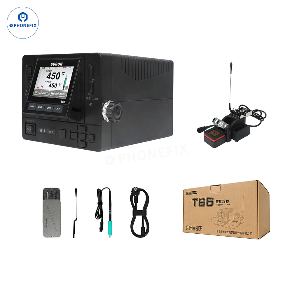 SUGON T66 BGA Soldering Station with 2 TJ6 Handle Holders - CHINA PHONEFIX SHOP Team