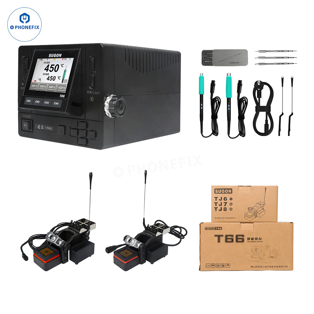 SUGON T66 BGA Soldering Station with 2 TJ6 Handle Holders - CHINA PHONEFIX SHOP Team