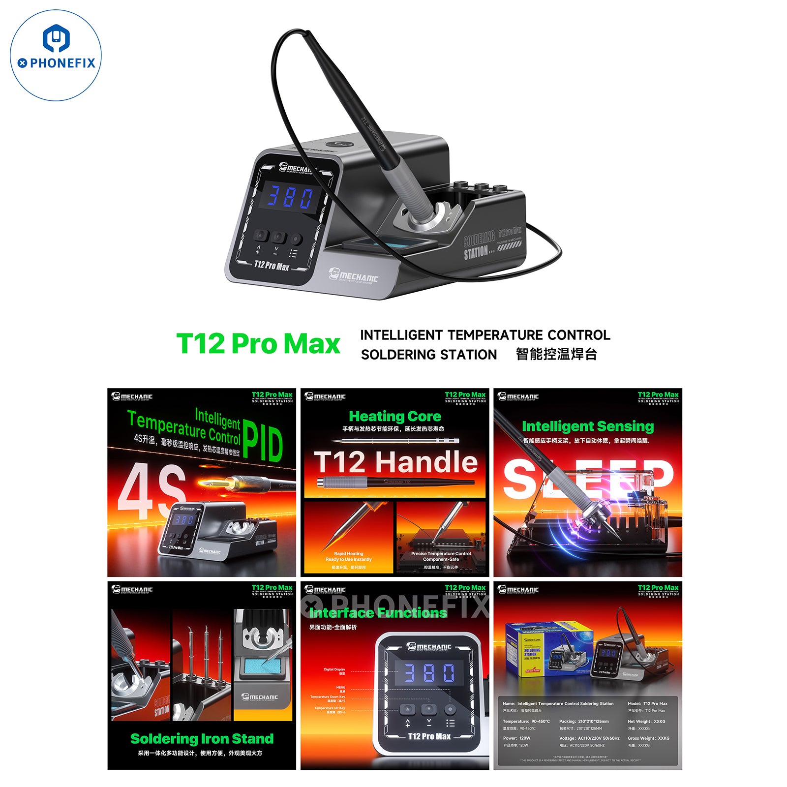 Mechanic T12 Pro Anti-Static Soldering Station With Iron Tip - CHINA PHONEFIX SHOP Team