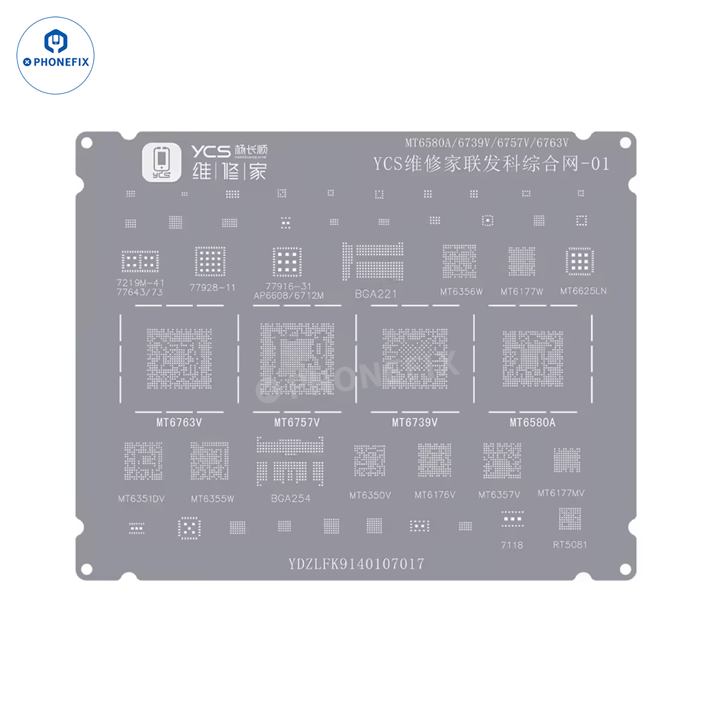 YCS Mobile BGA Reballing Stencils for iPhone Android Phones CPU Chip
