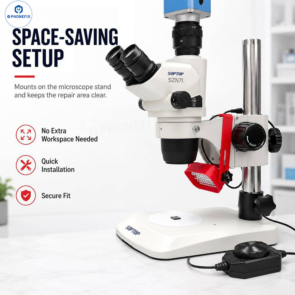 Adjustable Side-Mount LED Microscope Lamp for PCB Repair