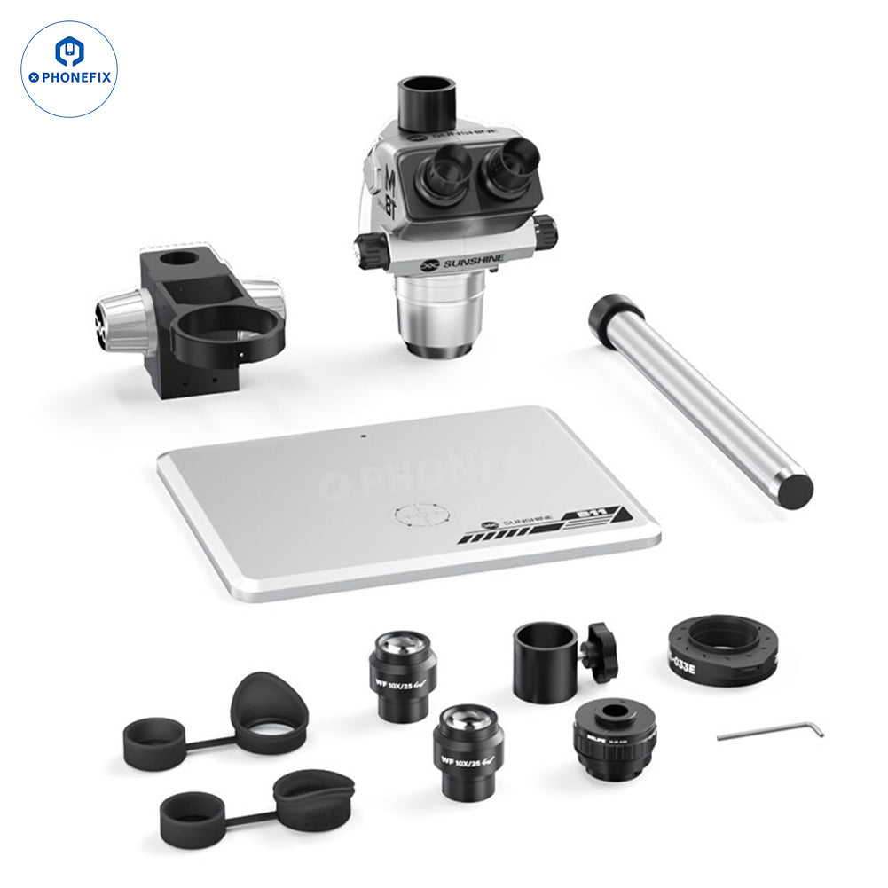 SUNSHINE M8T Ultra Trinocular Stereo Microscope for PCB Soldering - CHINA PHONEFIX SHOP Team