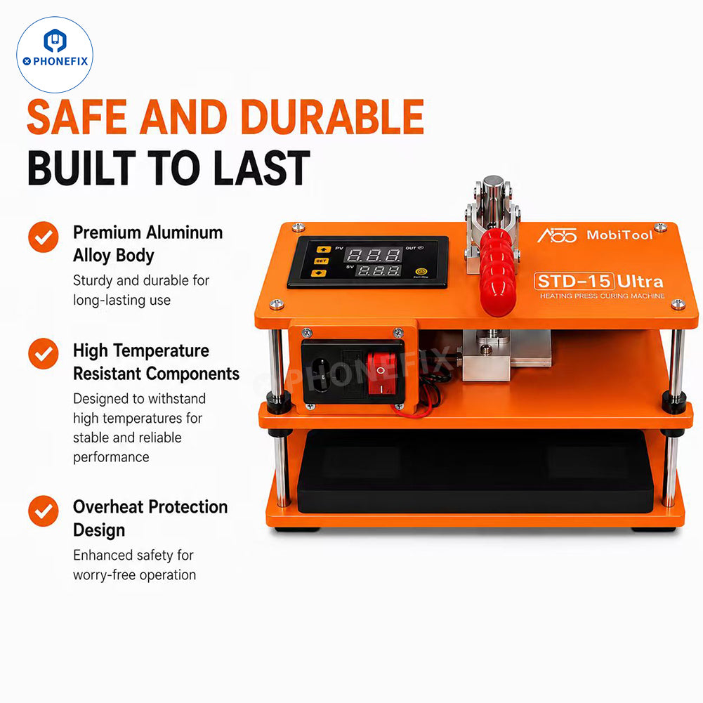 MobiTool STD-15 Ultra Heating Press Curing Machine for Phone Back Covers Heating Separation and Bonding - CHINA PHONEFIX SHOP Team