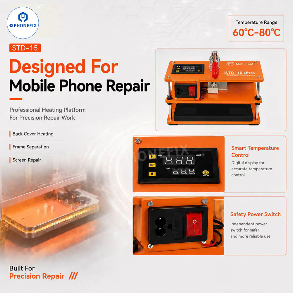 MobiTool STD-15 Ultra Heating Press Curing Machine for Phone Back Covers Heating Separation and Bonding - CHINA PHONEFIX SHOP Team