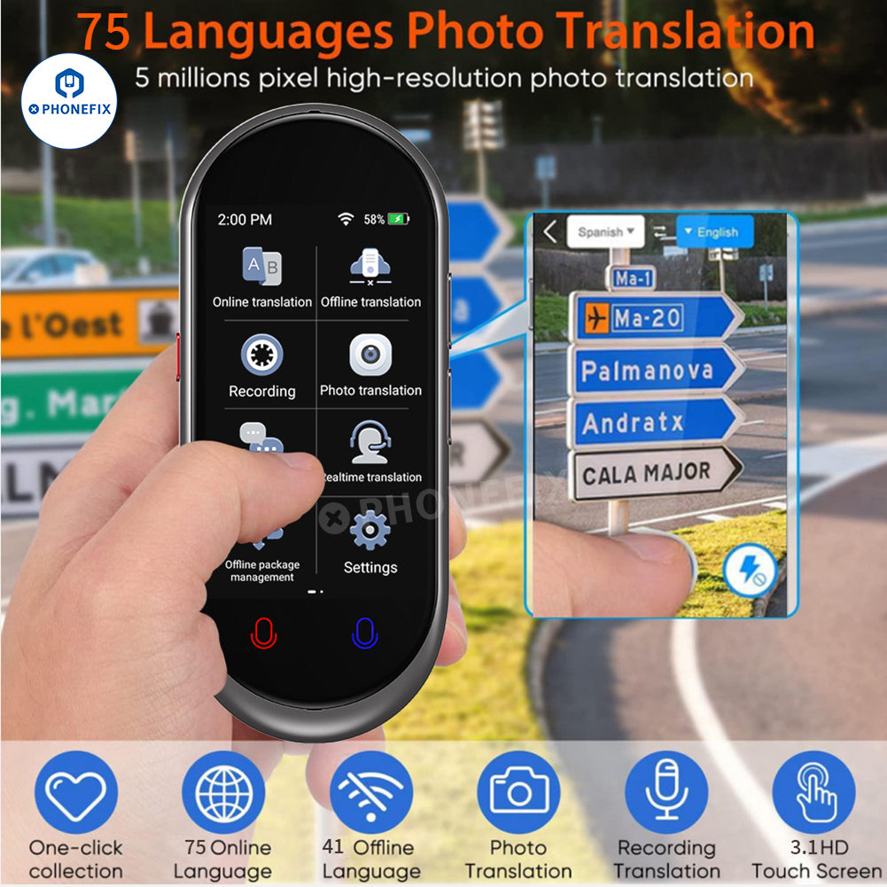 VORMOR Z6 Z8 Portable Translator Smart Offline Real Time Translation