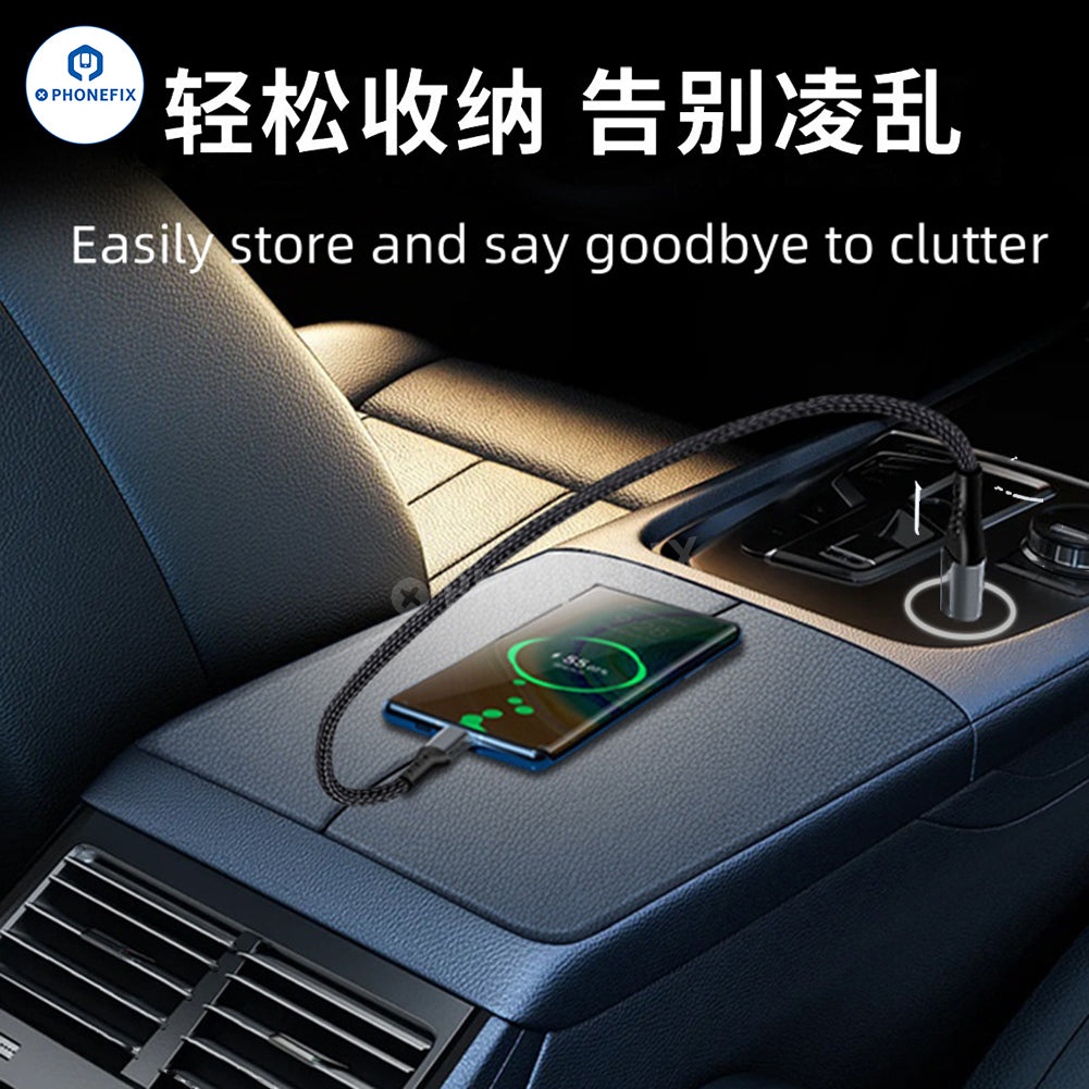 Braided Short Fast Charging Cable for iPhone Android Type-C