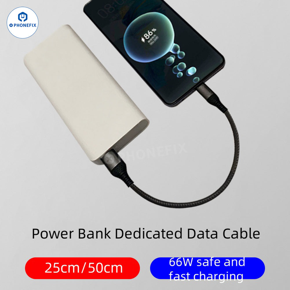 Braided Short Fast Charging Cable for iPhone Android Type-C