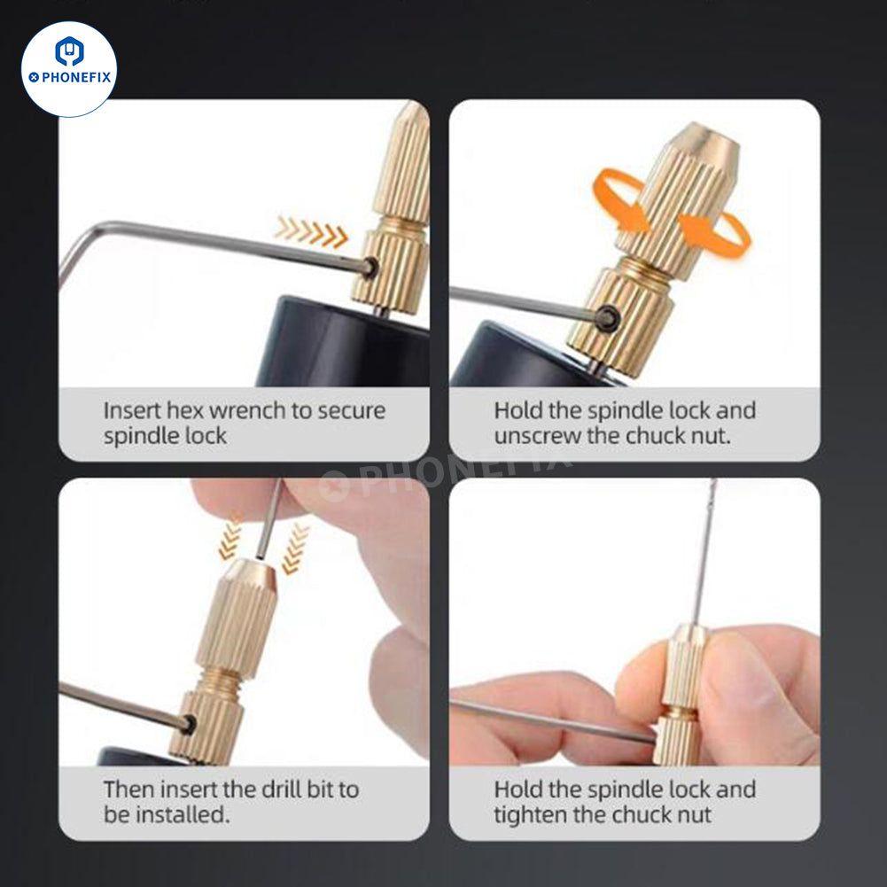 2.35mm Universal 3-Jaw Drill Clamp Chuck for PCB Grinding Tools