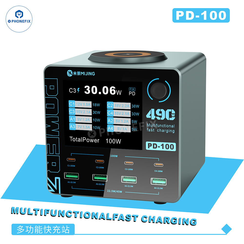 MIJING PD100 WLX-M9A Desktop Fast Charger with Wireless Charging