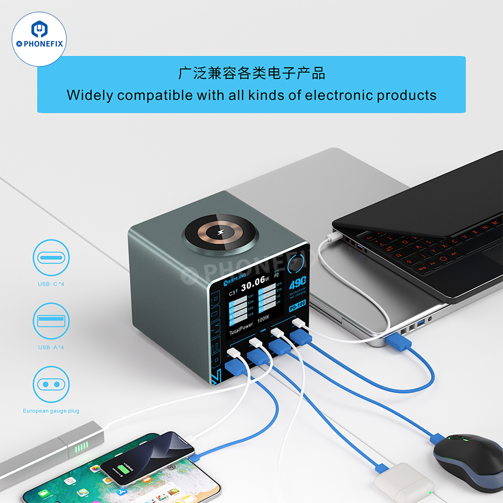 MIJING PD100 WLX-M9A Desktop Fast Charger with Wireless Charging
