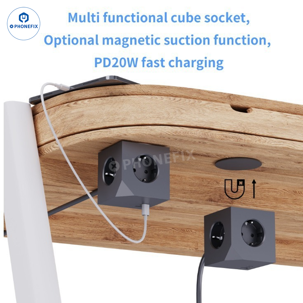Multi-Device EU Tower Power Strip with USB Type-C PD Charging Ports
