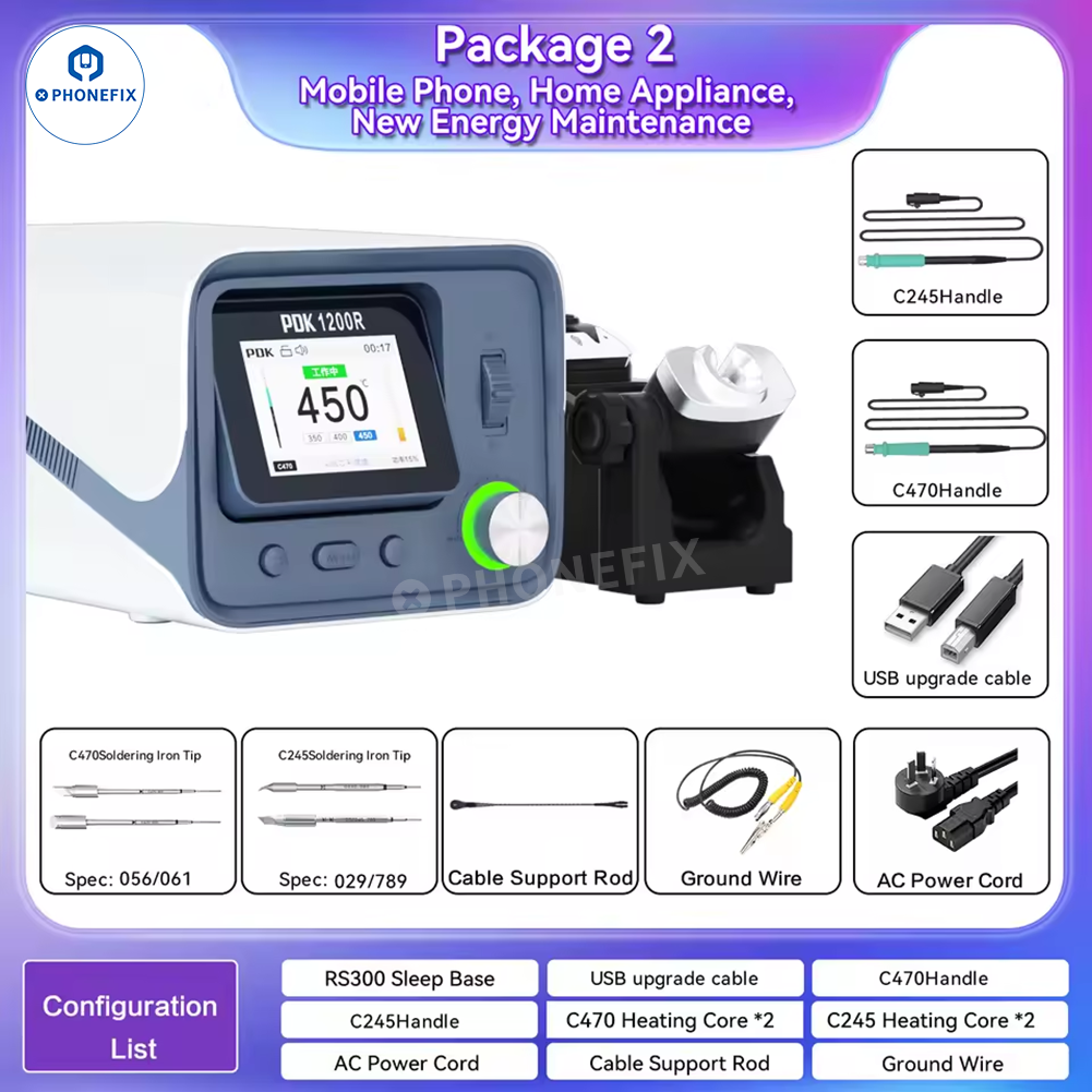 PDK1200R 400W Soldering Station With T470 Handle C470 Iron Tips - CHINA PHONEFIX SHOP Team