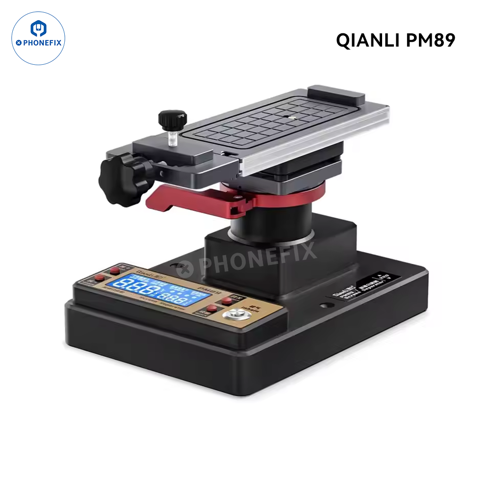 QianLi PM86 PM361 Phone screen frame back cover separator used with PHONEFIX screen refurbishing machine, shown in the image.