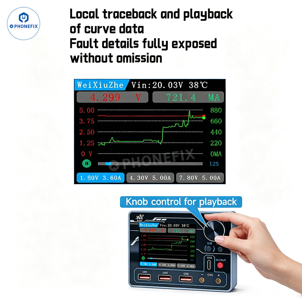 PTV1 PD Smart Power Supply with AI Current Analysis for Phone Repair