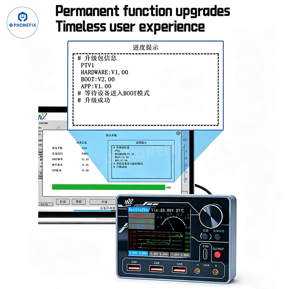 PTV1 PD Smart Power Supply with AI Current Analysis for Phone Repair