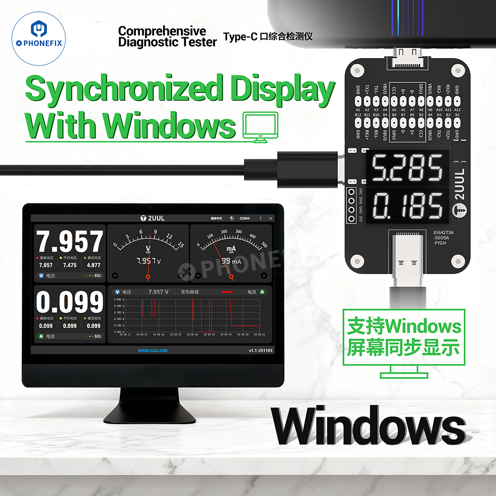 2UUL PortCheck Pro Lightning Type-C Charging Tail Plug Detector