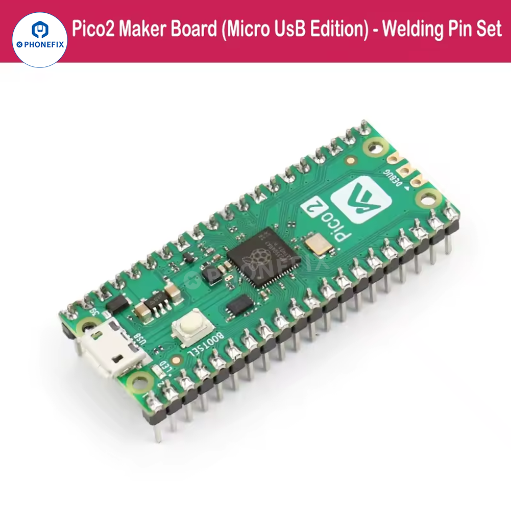 Raspberry Pi Pico 2 2W RP2350 dual-core mini development board with welding pin set for repair assist tools by PHONEFIX