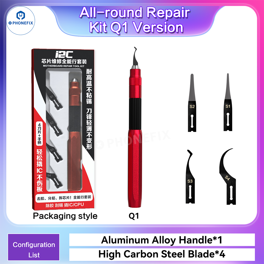 i2C Q1 Q2 Mobile Repair Blade Set for PCB CPU IC Prying Glue Removal