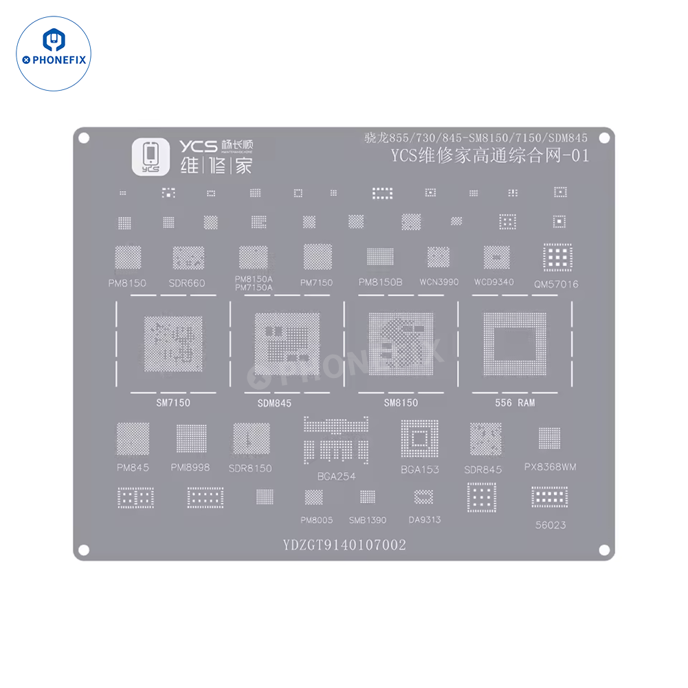 YCS Mobile BGA Reballing Stencils for iPhone Android Phones CPU Chip