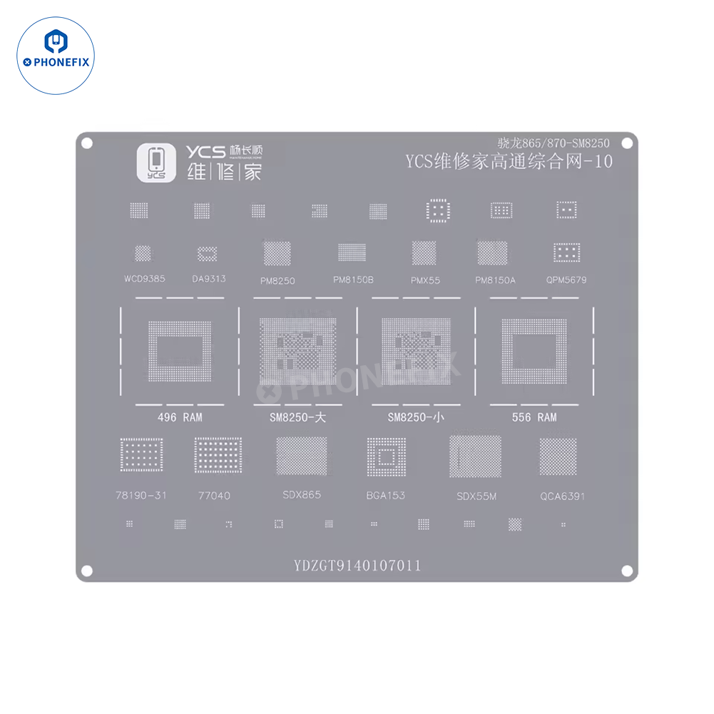 YCS Mobile BGA Reballing Stencils for iPhone Android Phones CPU Chip