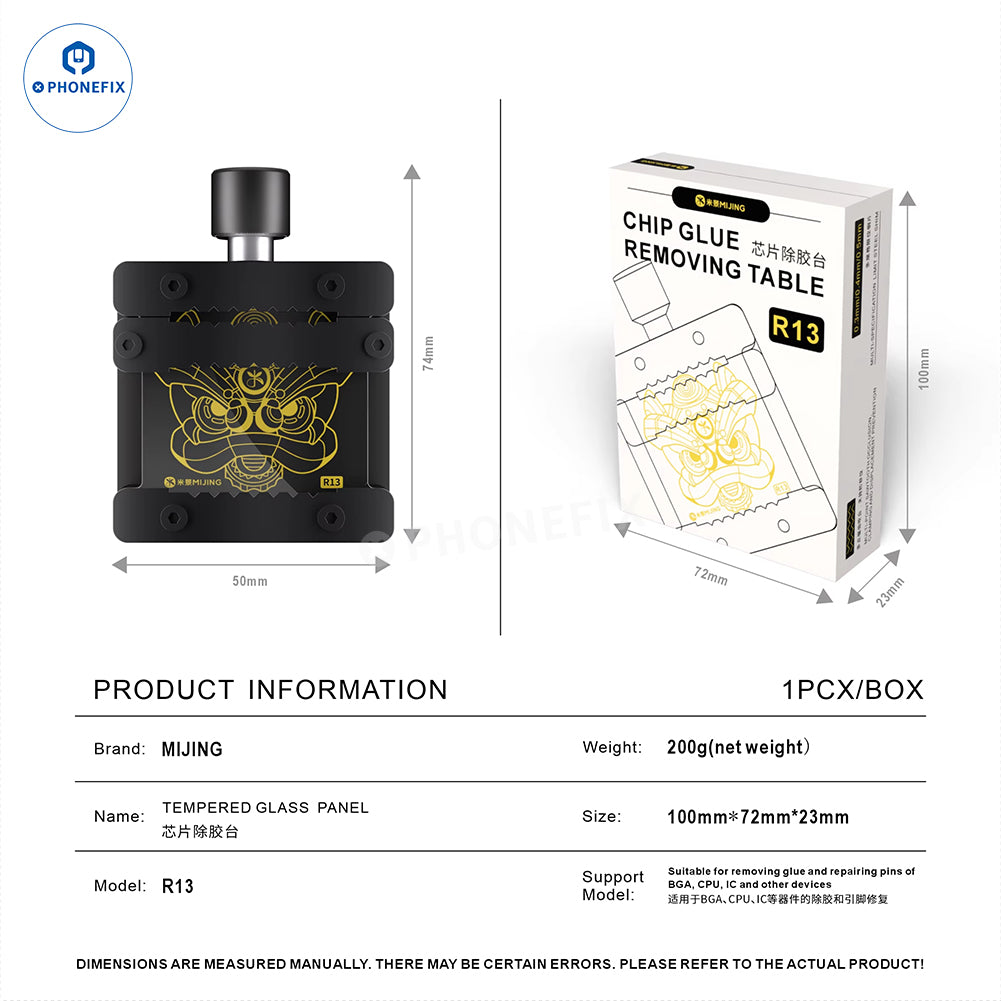 MIJING R13 Phone BGA IC Degluing Clamp & SP1 Glue Cleaning Blade