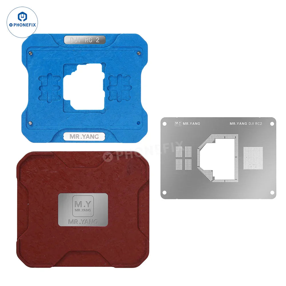 YCS M.Y DJI Drone RC2 T2 CPU IC Reballing Stencil Soldering Platform