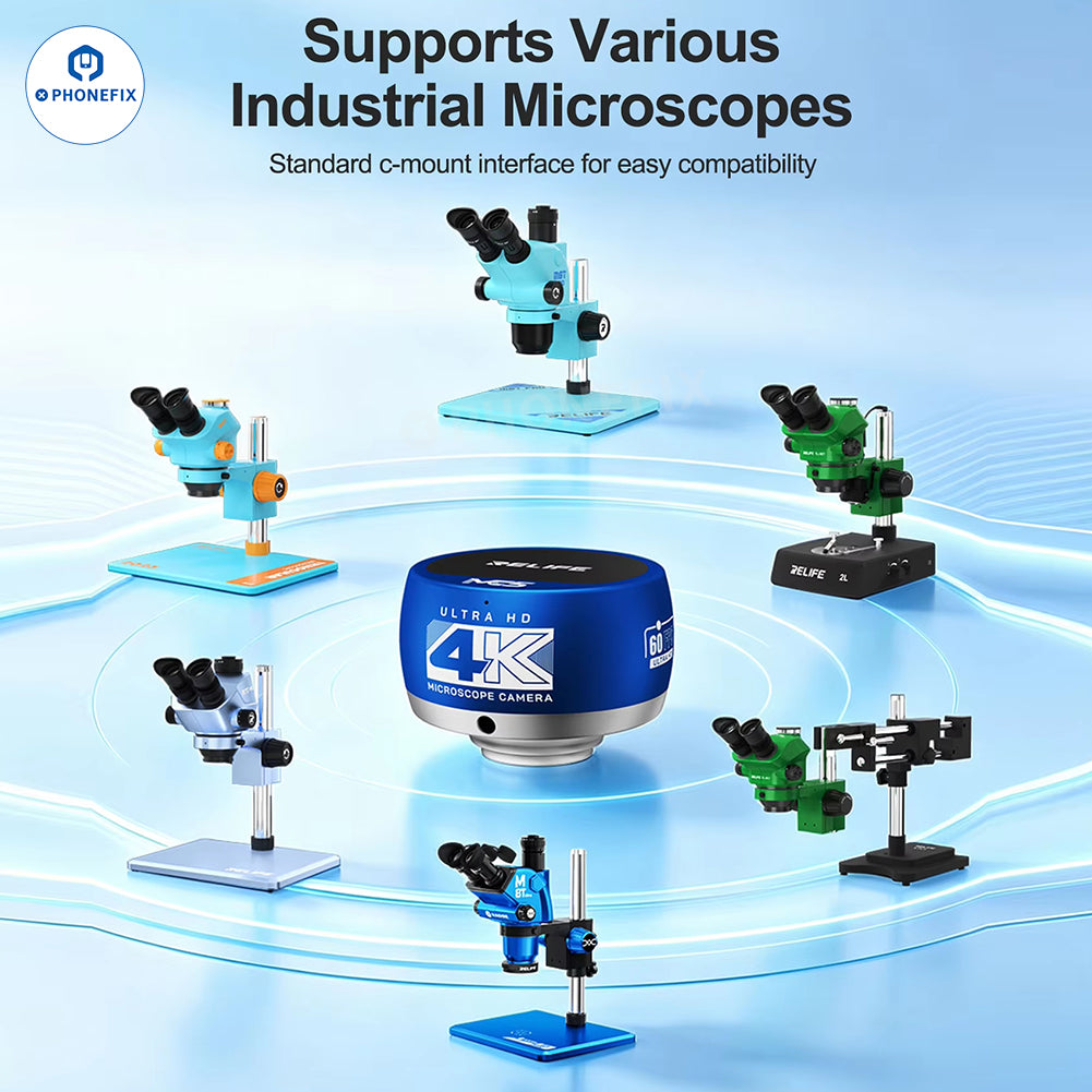 RELIFE MC5 4K 60FPS Microscope Camera for PCB Microsoldering
