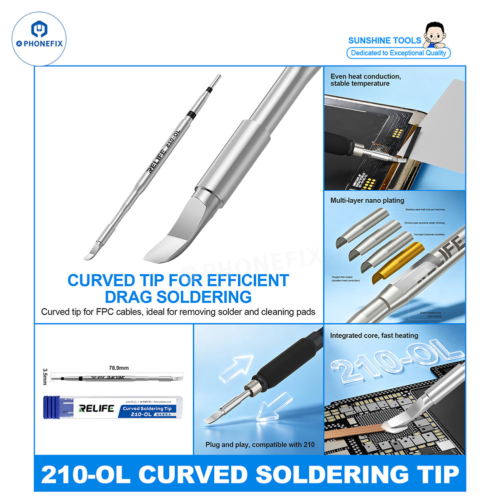 SUNSHINE RELIFE C210 C115 C245 T12 Series Soldering Iron Tips