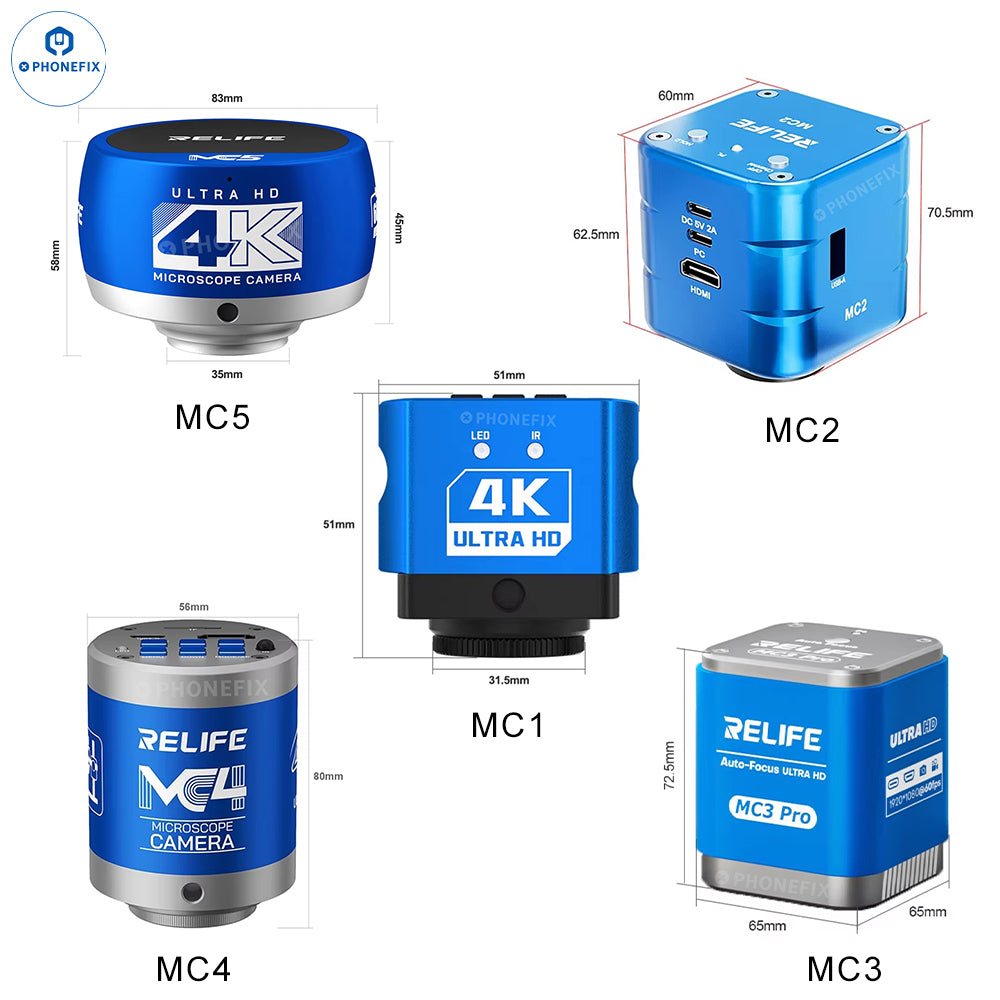 RELIFE MC5 4K 60FPS Microscope Camera for PCB Microsoldering