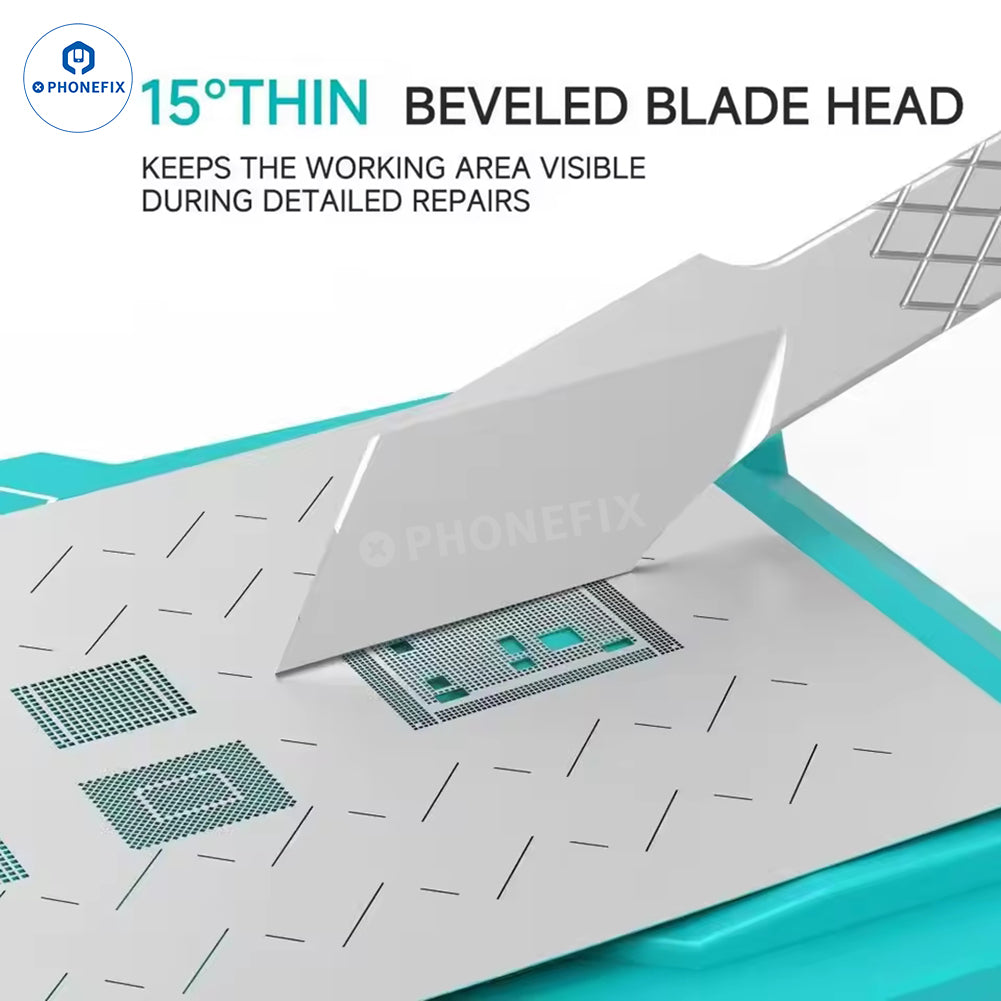 RF4 RF-SC3 dual-sided non-magnetic tin scraper for phone repair, universal hand tool from PHONEFIX, shown in image RF-FC3-4.