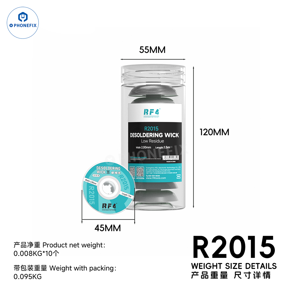 RF4 R1515 R2015 Low-Residue Desoldering Wick for PCB BGA Repair