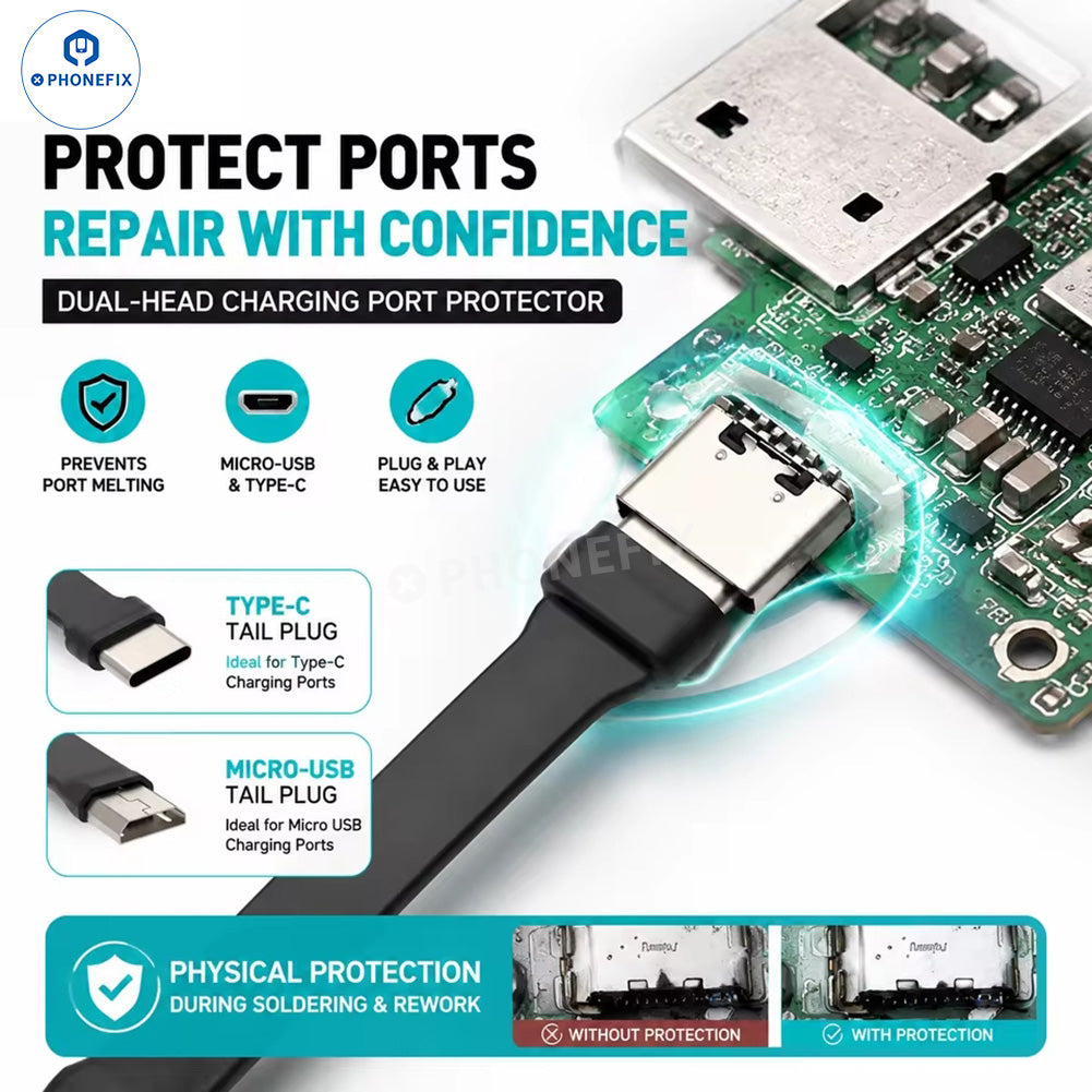 RF-TP20 Micro-USB Type-C Dual-Head Charging Port Protective Cover